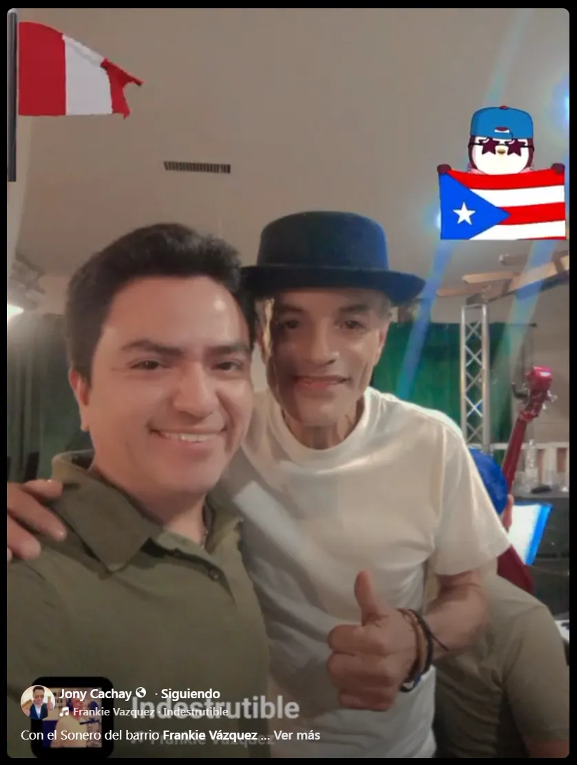 Jonathan Cachay junto a Frankie Vázquez, 'El Sonero del Barrio'